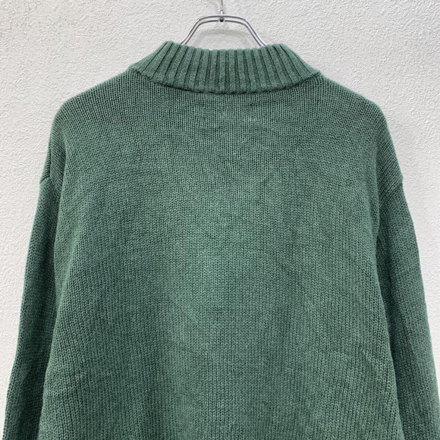 CHAPS コットンニット セーター XL グリーン チャップス ハーフジップ 
