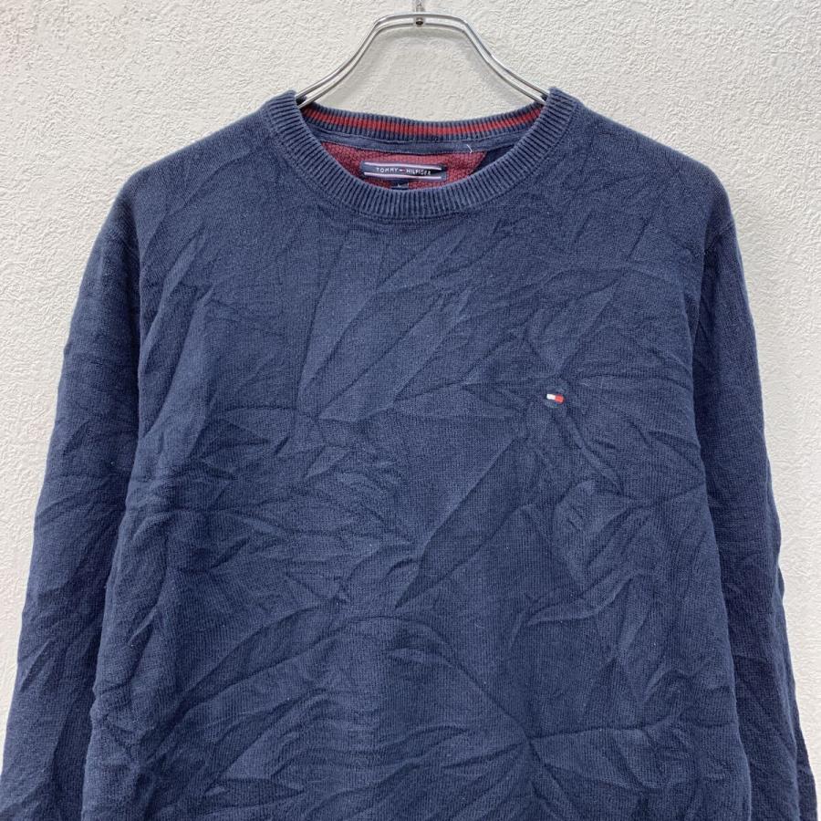 TOMMY HILFIGER コットンニット セーター L ネイビー トミー 