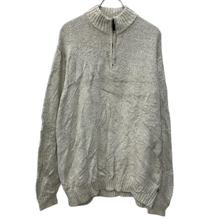 CHAPS コットンニット セーター L ホワイト チャップス ハーフジップ 