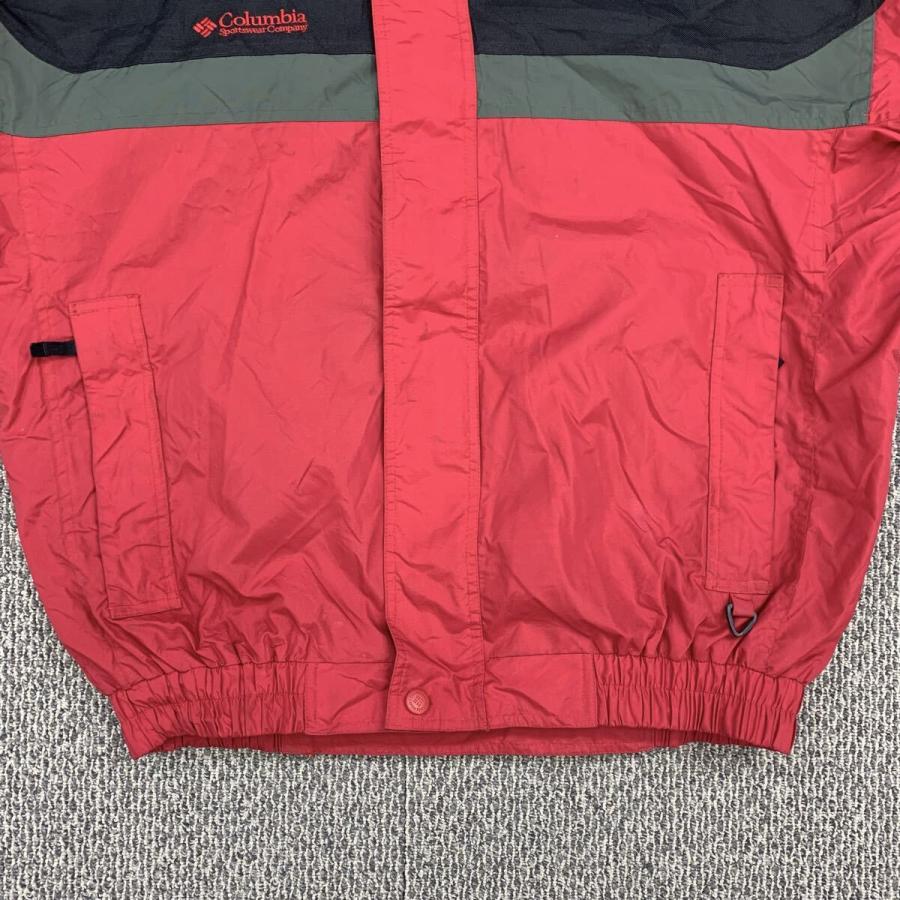 00s Columbia ナイロンジャケット L レッド ブラック オリーブ Columbia ナイロンジャケット ブラック/オリーブ