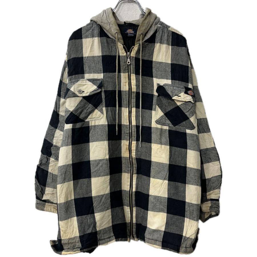Dickies シャツジャケット 2XL ホワイト ブラック ディッキーズ ジップ 