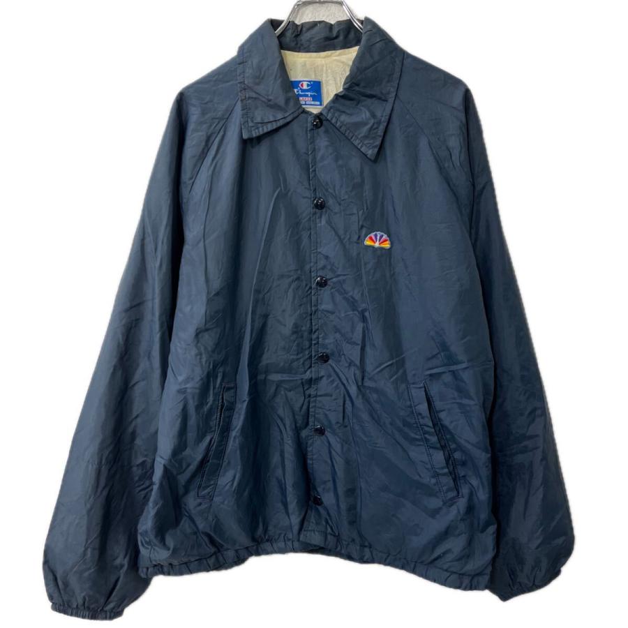 USA製 Champion コーチジャケット L ネイビー チャンピオン スナップ 