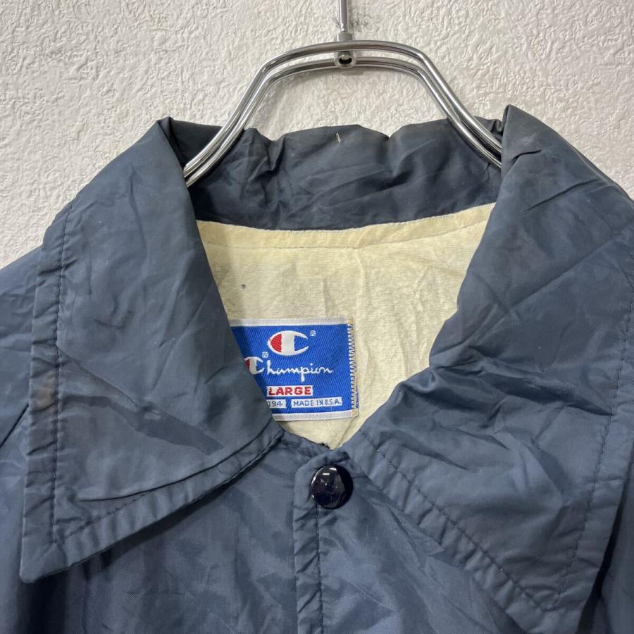 USA製 Champion コーチジャケット L ネイビー チャンピオン スナップ
