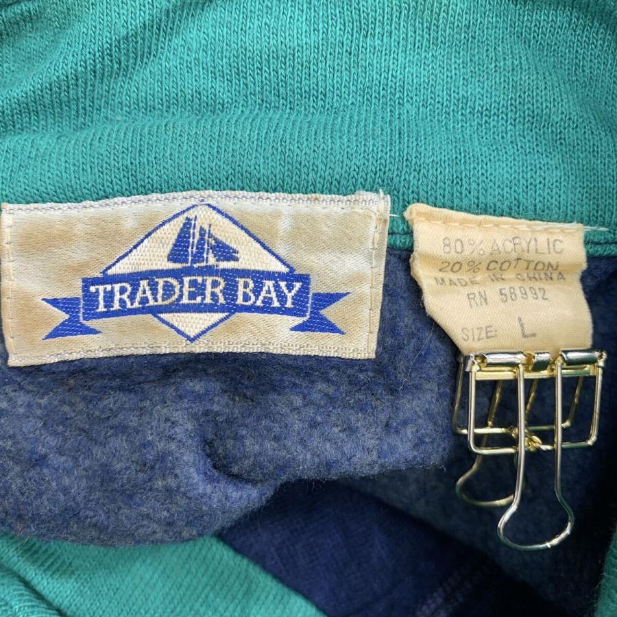 TRADER BAY ロゴスウェット トレーナー L ネイビー マルチカラー