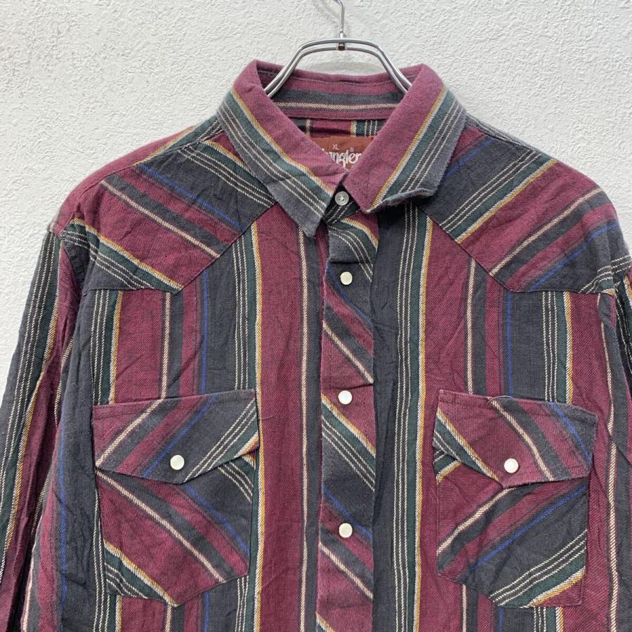 【ストライプ】ウエスタンシャツ 70s 80s USA Wrangler ラングラー ストライプ ウエスタンシャツ ブルー