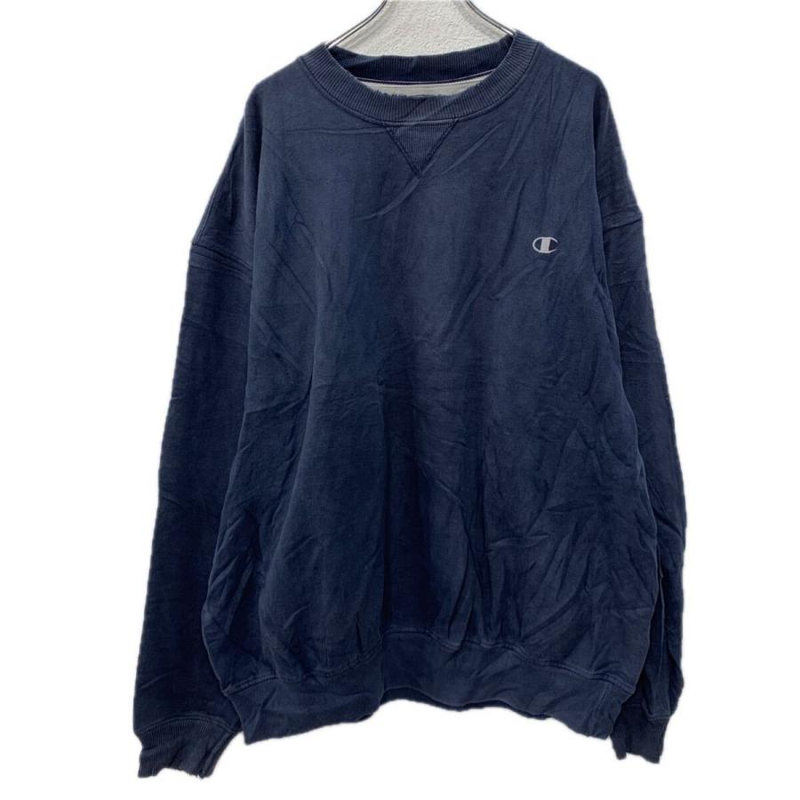 メキシコ製 Champion ロゴスウェット トレーナー XXL ネイビー 