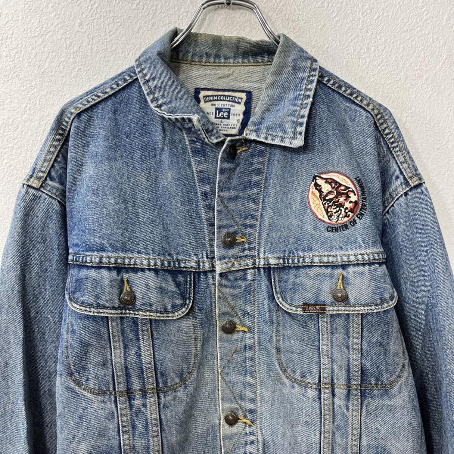 Lee デニムジャケット L インディゴブルー リー ボタン バックプリント
