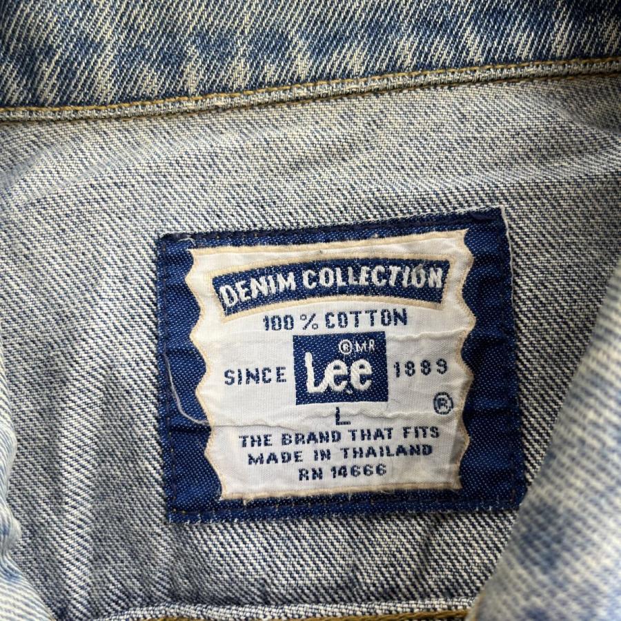 Lee デニムジャケット L インディゴブルー リー ボタン バックプリント
