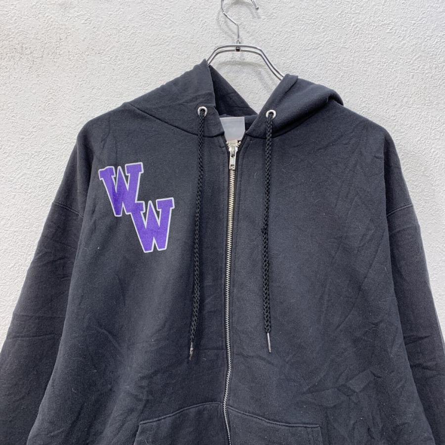 Champion プリントスウェット パーカー M ブラック パープル