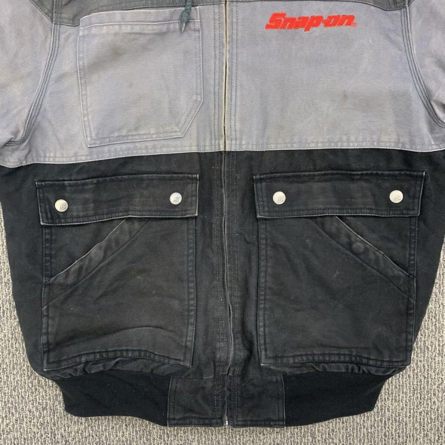 Snap-on ダックジャケット L グレー ブラック スナップオン ジップ 