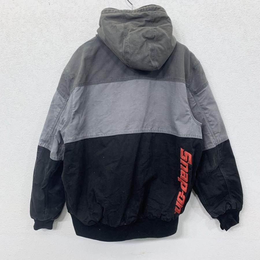 Snap-on ダックジャケット L グレー ブラック スナップオン ジップ 