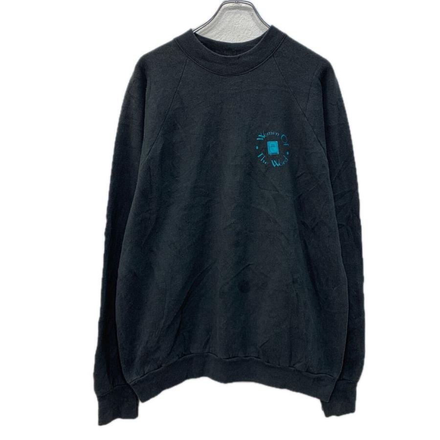 USA製 FRUIT OF THE LOOM プリントスウェット トレーナー XXL ブラック 