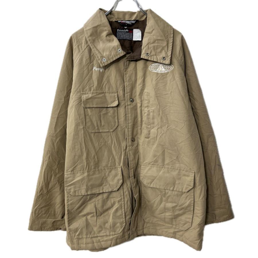 USA製 SPORTSMASTER ジャケット L ベージュ ジップアップ スナップ 
