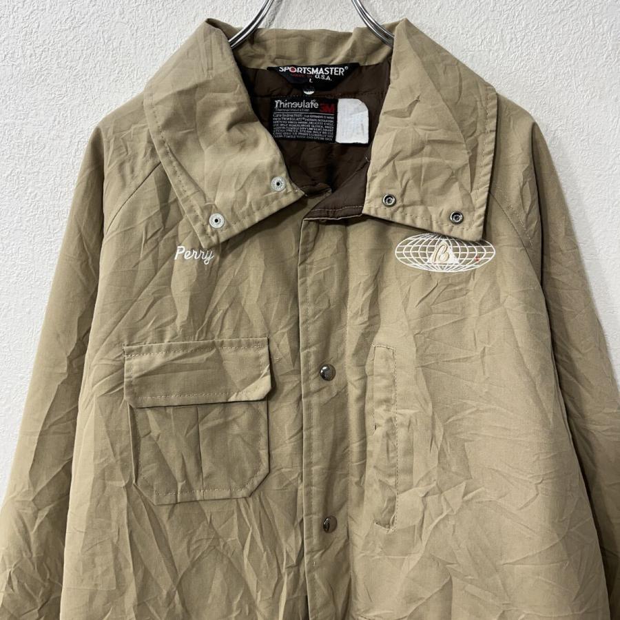 USA製 SPORTSMASTER ジャケット L ベージュ ジップアップ スナップ 