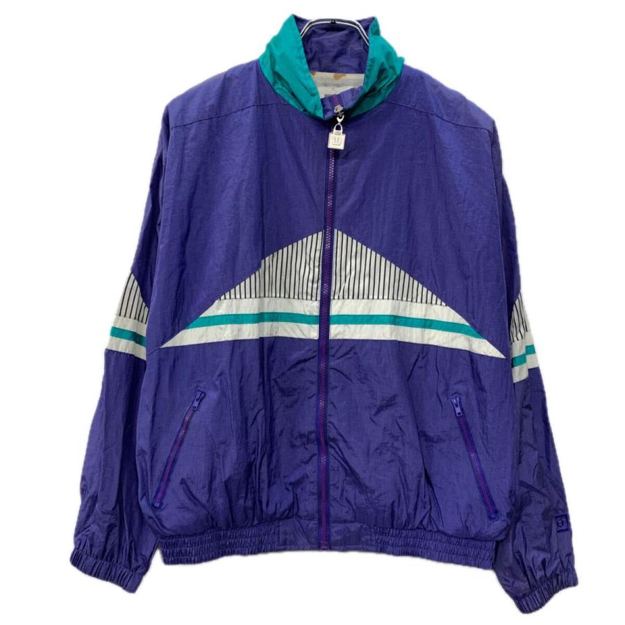 VOmax サイクルジャケット XL 紫×エメラルド ナイロン×裏起毛 USA製