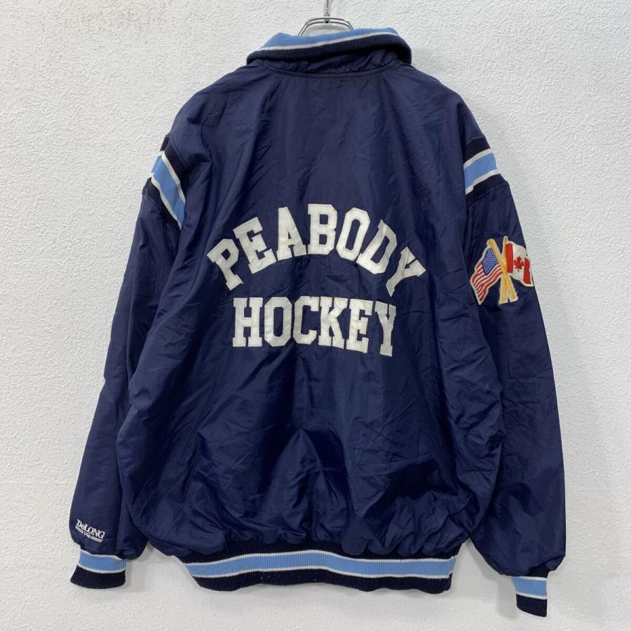 USA製 DeLONG ナイロンジャケット 2XL ネイビー マルチカラー ハーフ