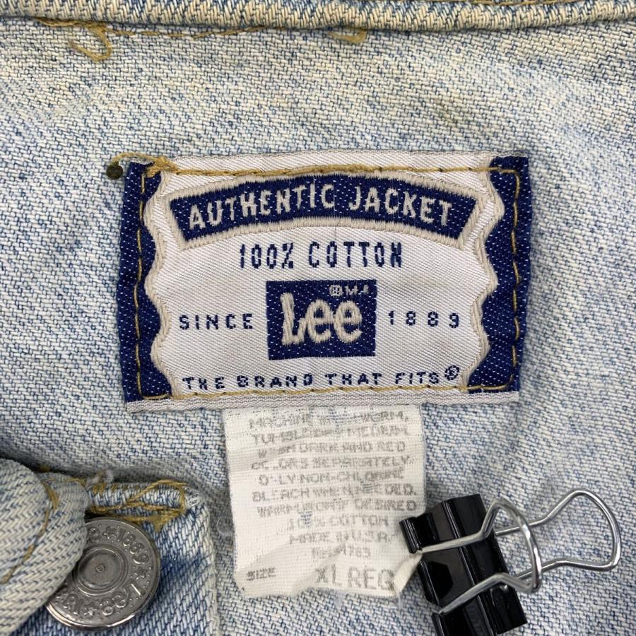 90s Lee デニムジャケット XL ライトブルー リー ボタンダウン