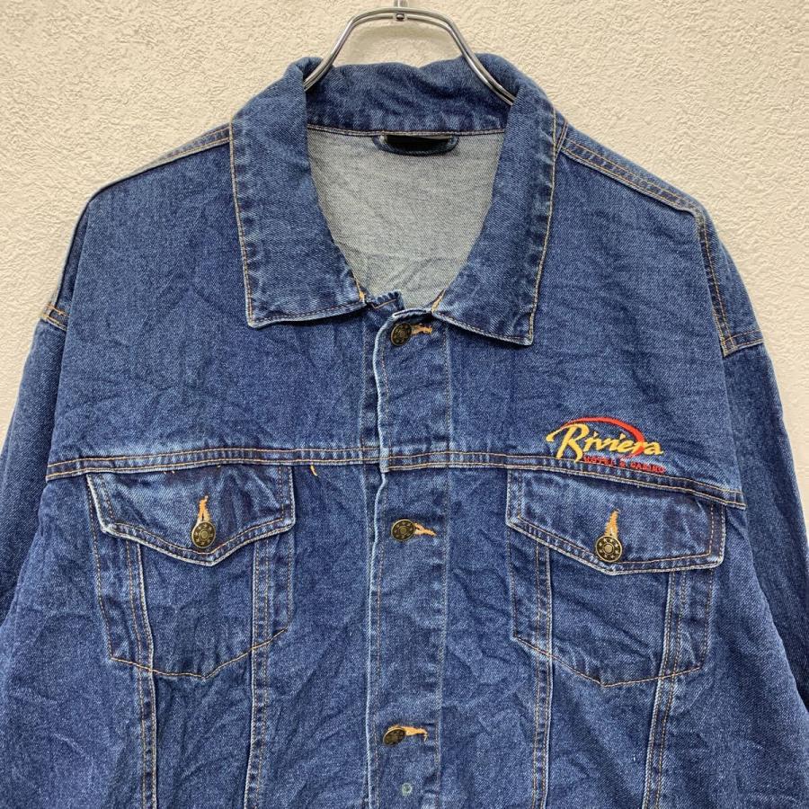 Riviera デニムジャケット XL インディゴブルー リビエラ 胸刺繍ロゴ 
