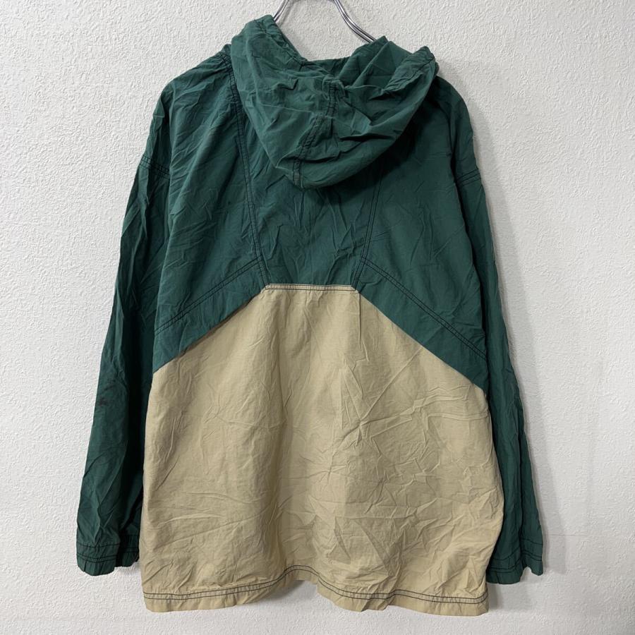 90s NIKE アノラックパーカー M グリーン ベージュ ナイキ ハーフ