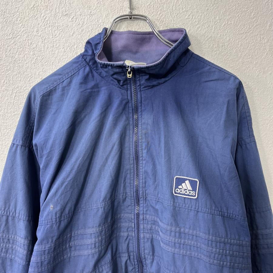 90s adidas ジャケット M ブルー系 アディダス ジップアップ ワン