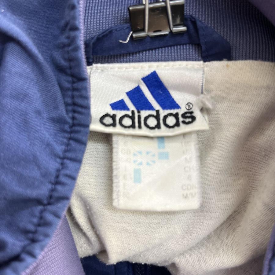 90s adidas ジャケット M ブルー系 アディダス ジップアップ ワン