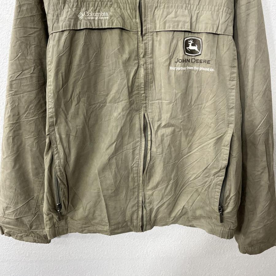 Columbia ジャケット L カーキ系 ジップアップ JOHN DEERE ロゴ