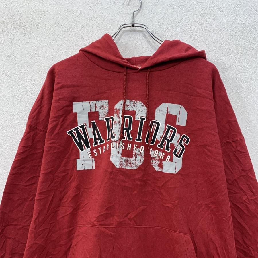 Champion プリントスウェット パーカー XXL レッド ホワイト