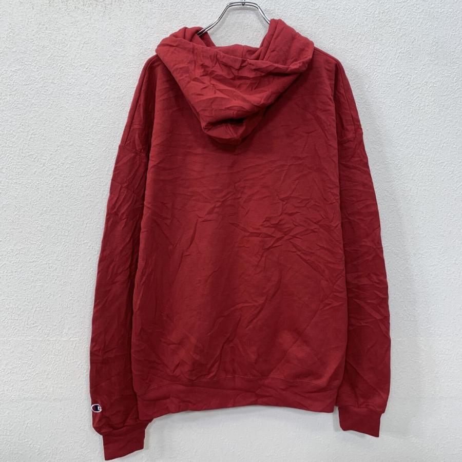 Champion プリントスウェット パーカー XXL レッド ホワイト