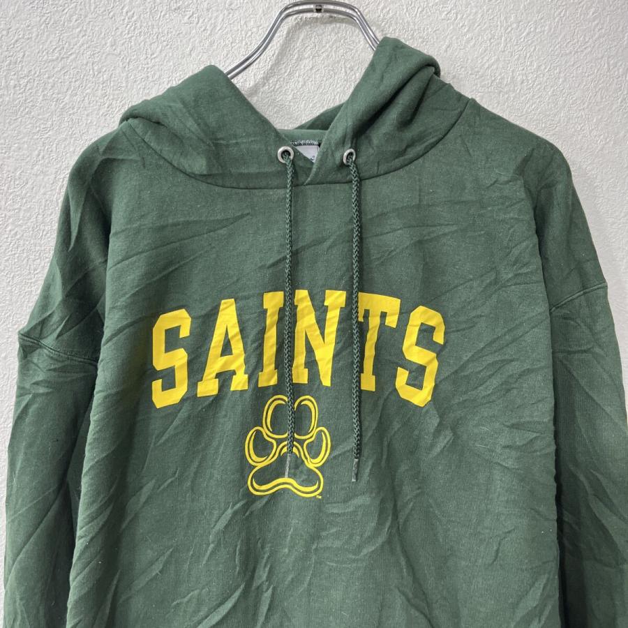 Champion プリントスウェット パーカー XL グリーン イエロー