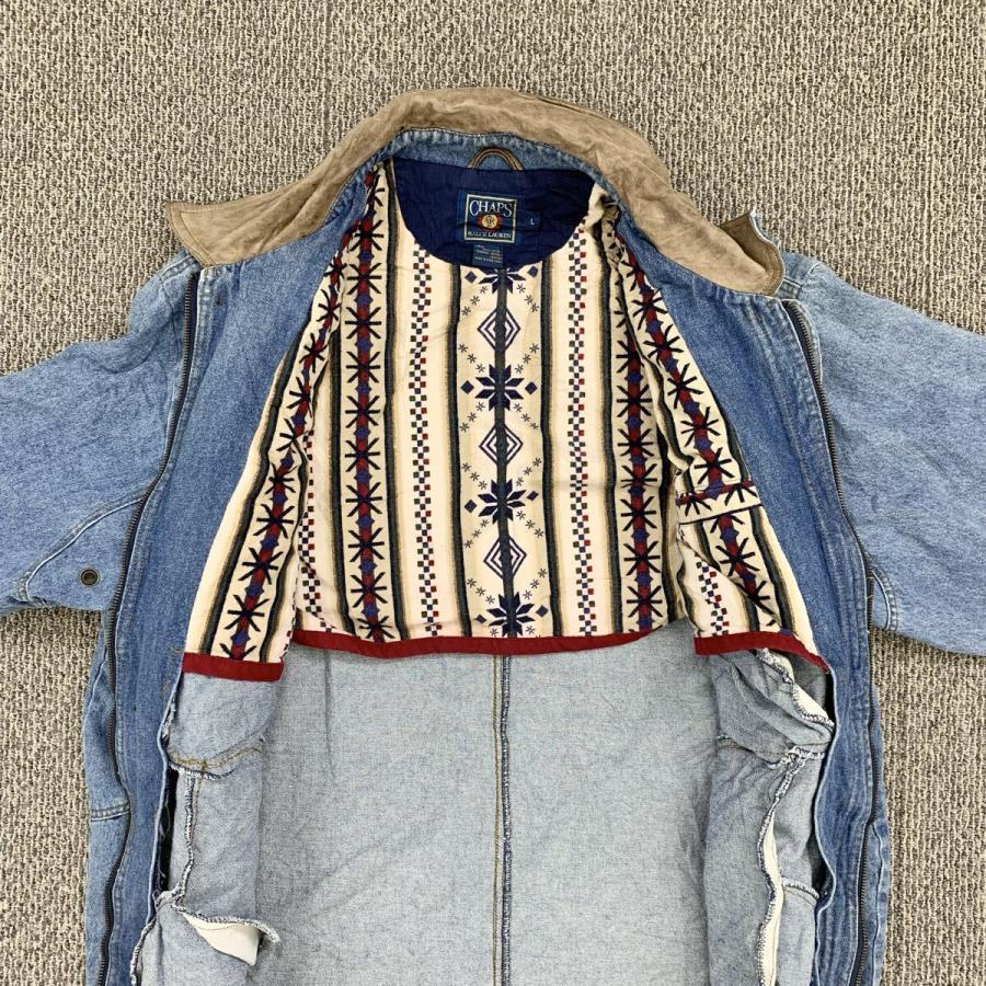 80s CHAPS RALPH LAUREN デニムジャケット L ライトブルー チャップス