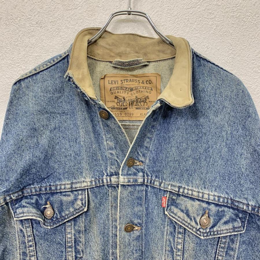 90s USA製 Levi's 75559 デニムジャケット XL ライトブルー リーバイス