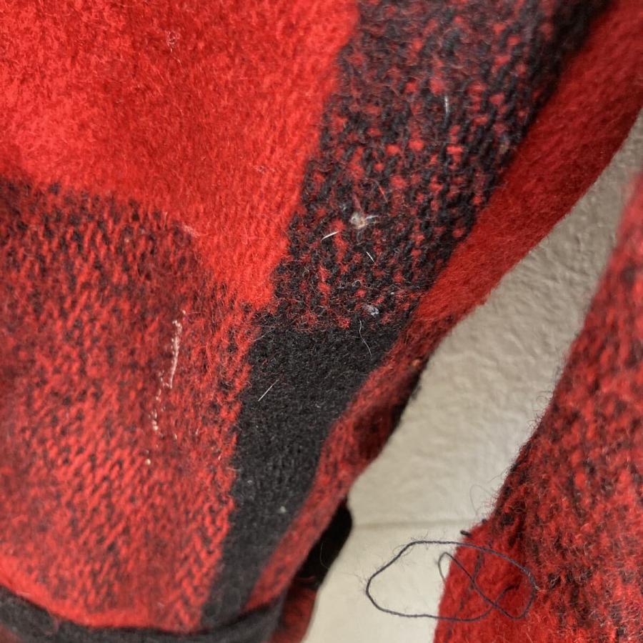 70s Woolrich 長袖 ネルシャツ M〜 レッド×ブラック ウールリッチ