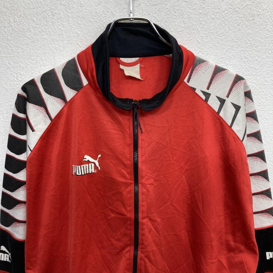 90s PUMA ロゴジャージ L〜 レッド プーマ ジップアップ ラグラン 