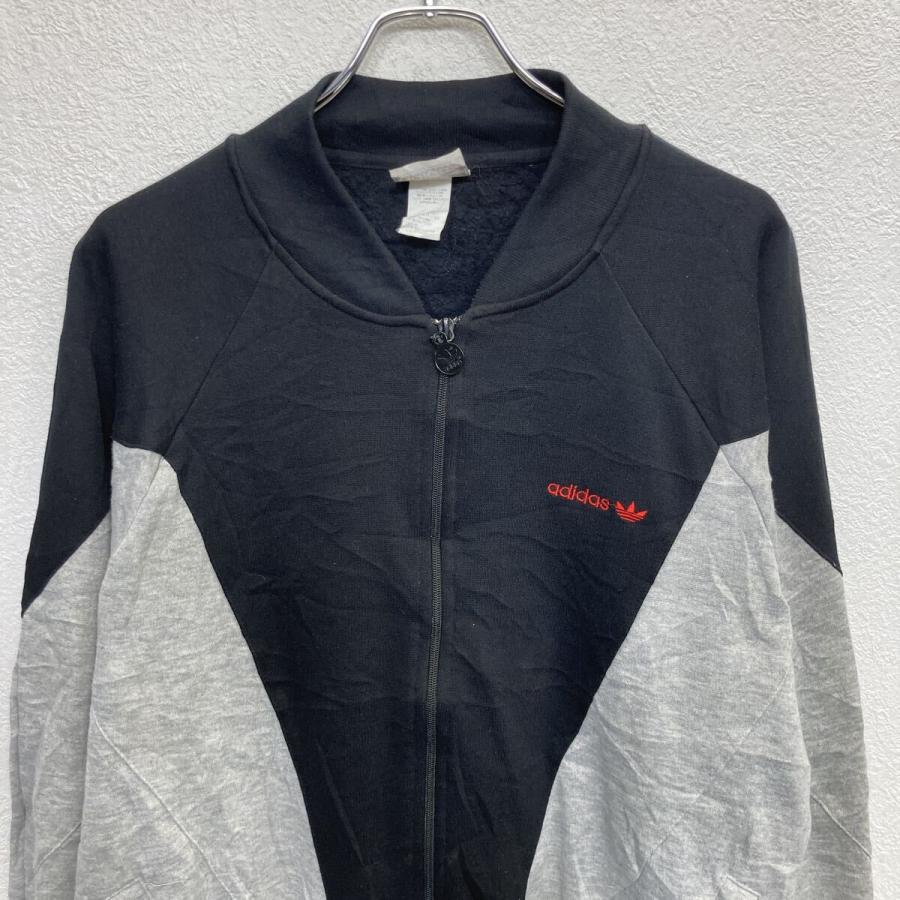 00s adidas ロゴスウェット トレーナー L ブラック×グレー アディダス 