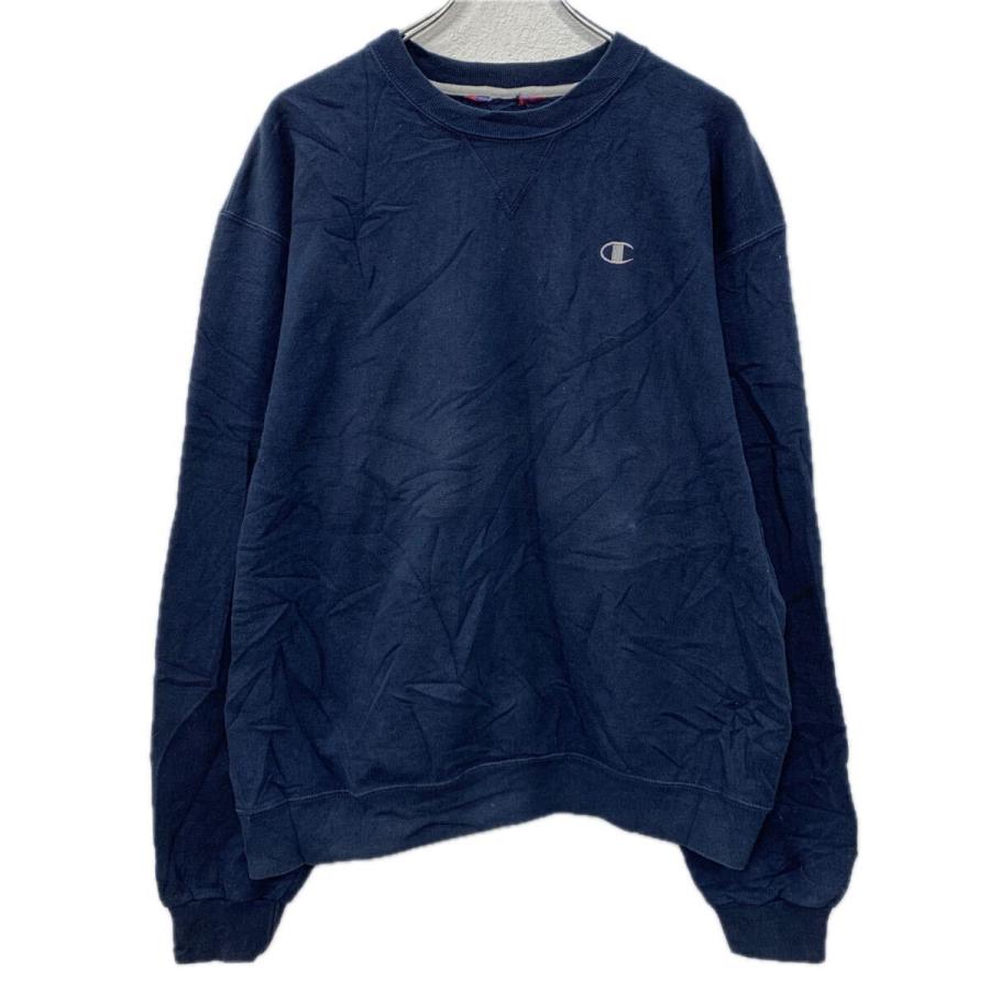 Champion ロゴスウェット トレーナー L〜 ネイビー チャンピオン プル 
