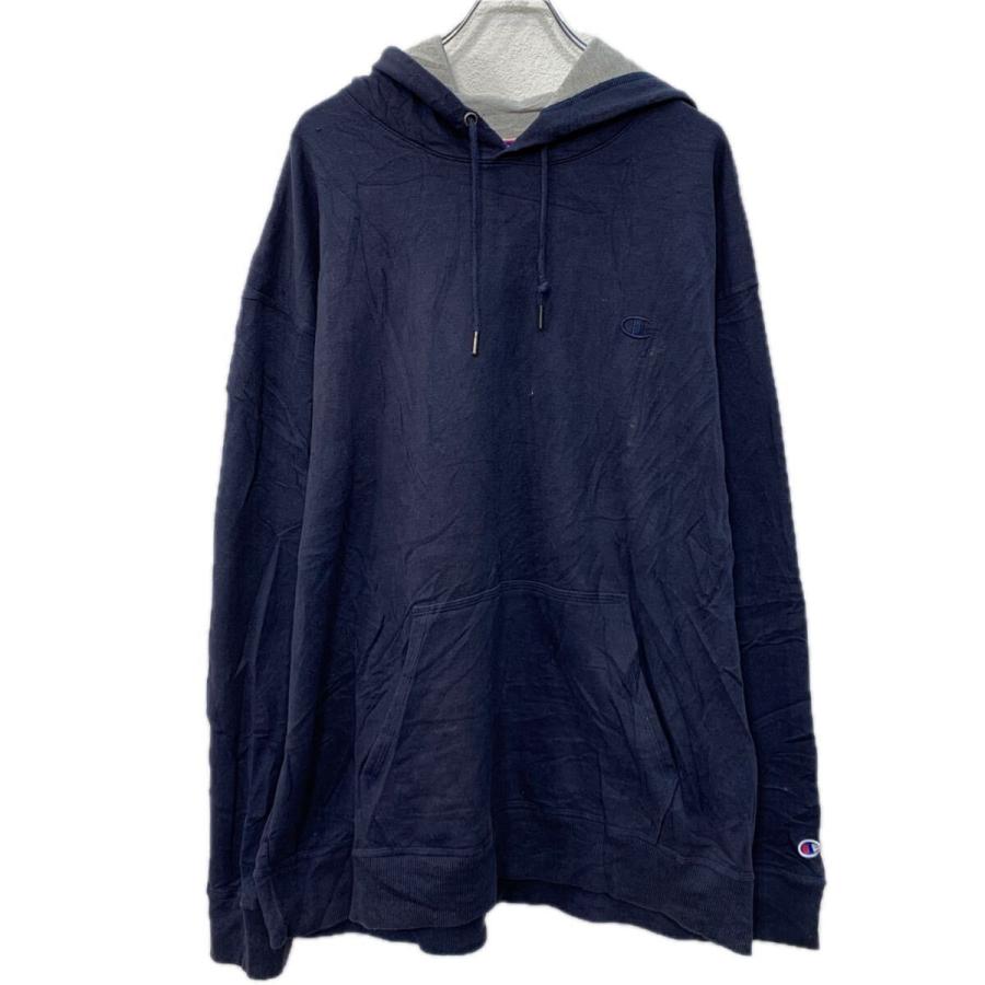 Champion ロゴスウェット パーカー 2XL ネイビー チャンピオン プル