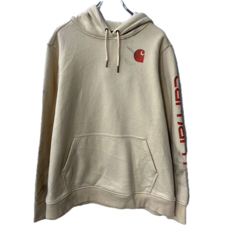 carhartt ロゴスウェット パーカー XL ベージュ カーハート フーディー