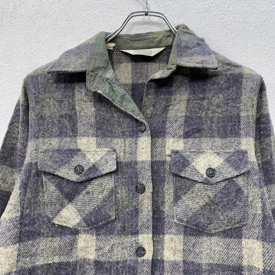 USA製 Woolrich 長袖 ネルシャツ S グレー ネイビー ウールリッチ