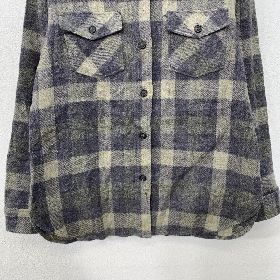USA製 Woolrich 長袖 ネルシャツ S グレー ネイビー ウールリッチ