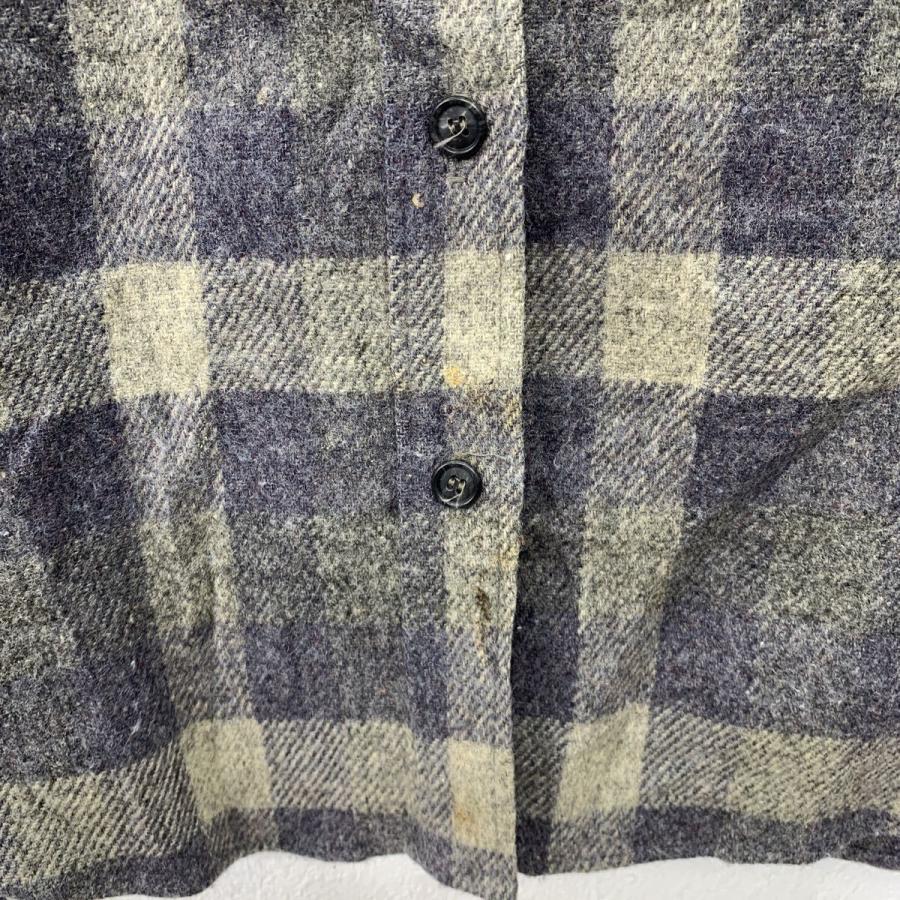 USA製 Woolrich 長袖 ネルシャツ S グレー ネイビー ウールリッチ
