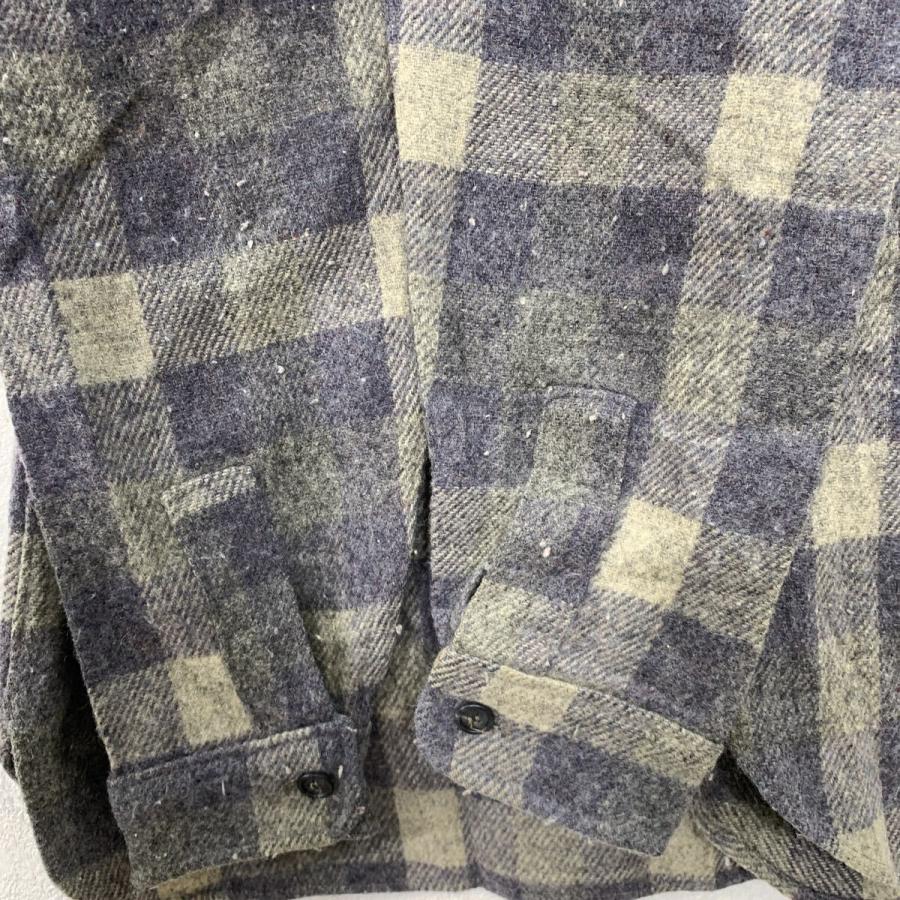 USA製 Woolrich 長袖 ネルシャツ S グレー ネイビー ウールリッチ