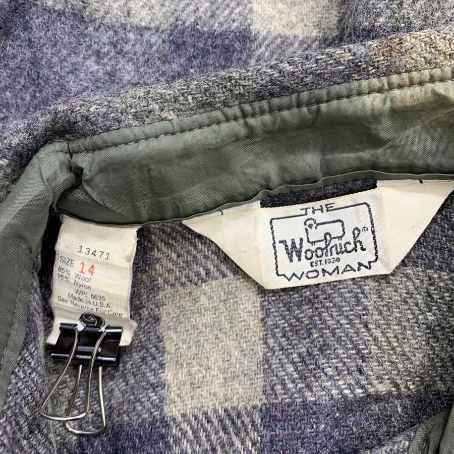 USA製 Woolrich 長袖 ネルシャツ S グレー ネイビー ウールリッチ 