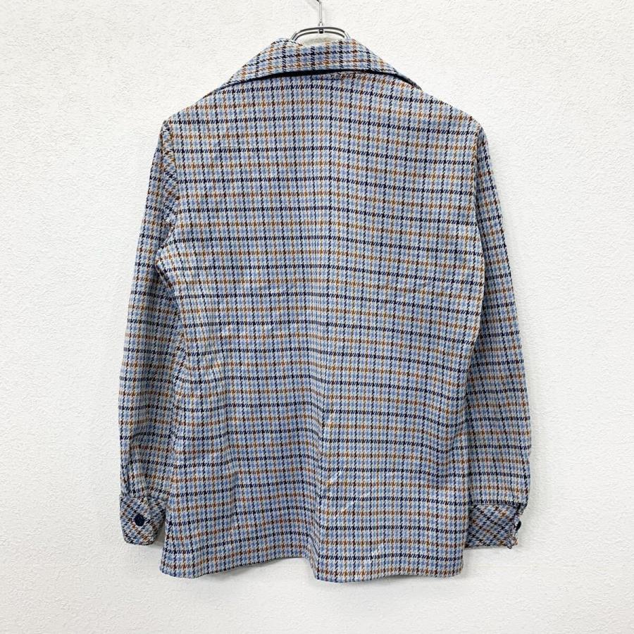 70s NPC fashion レディース 長袖 千鳥格子柄シャツ S位 マルチカラー