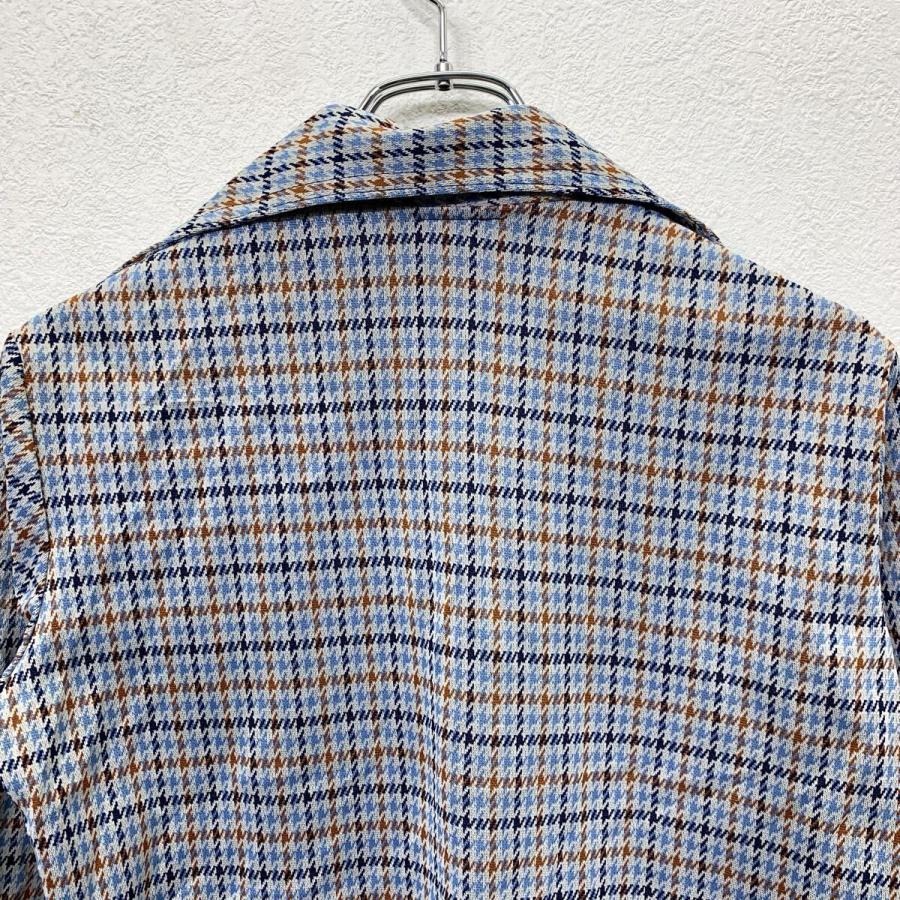 70s NPC fashion レディース 長袖 千鳥格子柄シャツ S位 マルチカラー