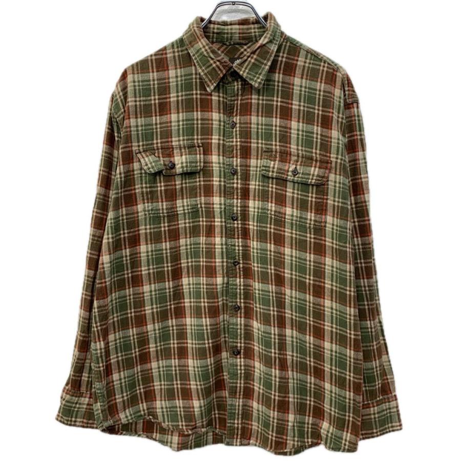 Timberland 長袖 ネルシャツ XL グリーン ブラウン ティンバーランド