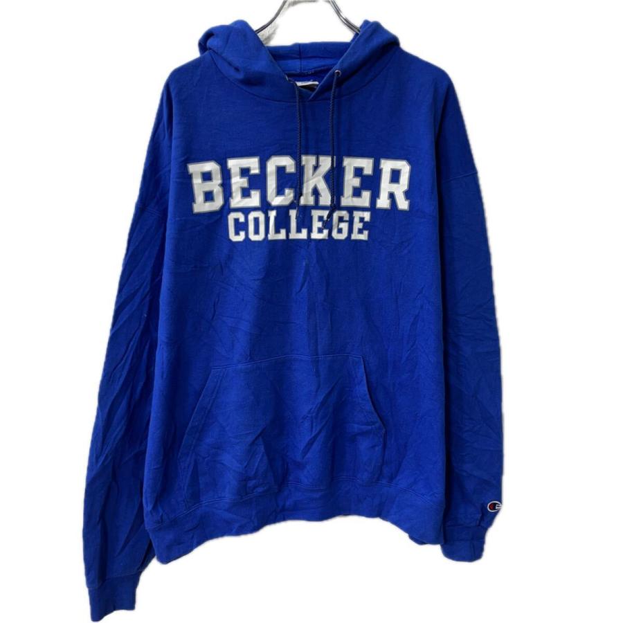 Champion プリントスウェット パーカー 2XL ブルー チャンピオン