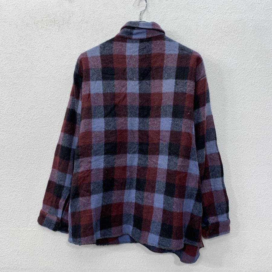 70s FROSTPROOF 長袖 ネルシャツ ワインレッド XL ボタン チェック柄