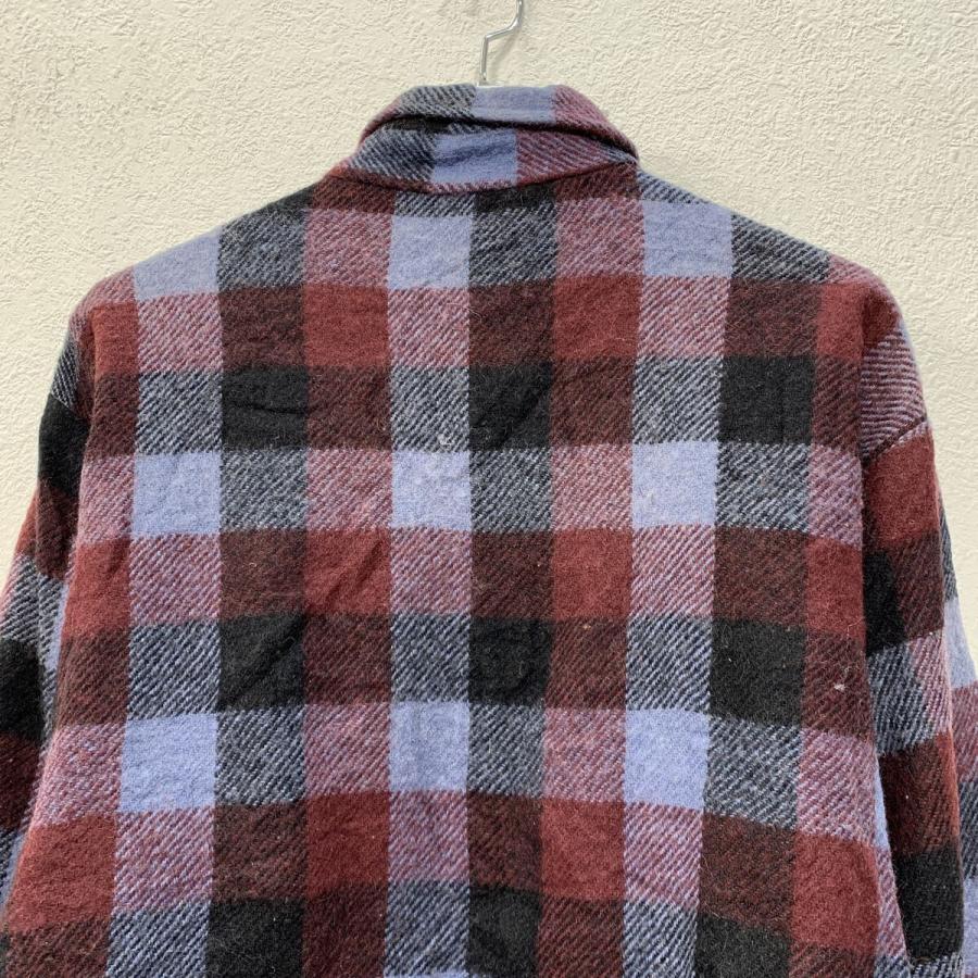 70s FROSTPROOF 長袖 ネルシャツ ワインレッド XL ボタン チェック柄