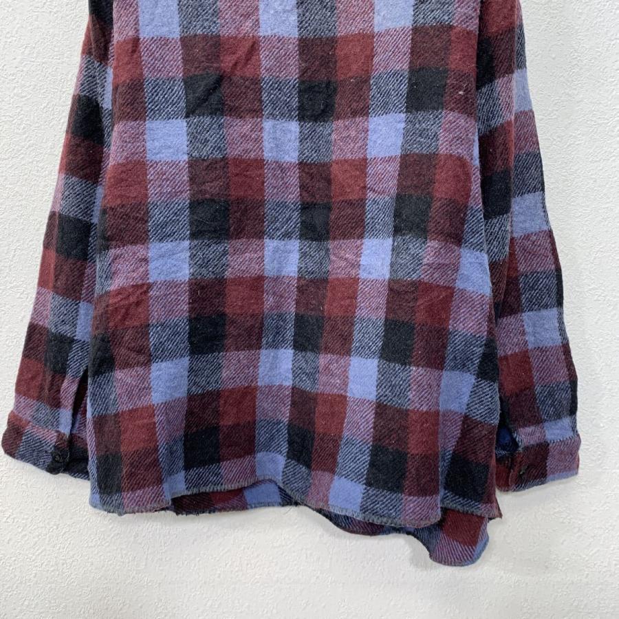 70s FROSTPROOF 長袖 ネルシャツ ワインレッド XL ボタン チェック柄