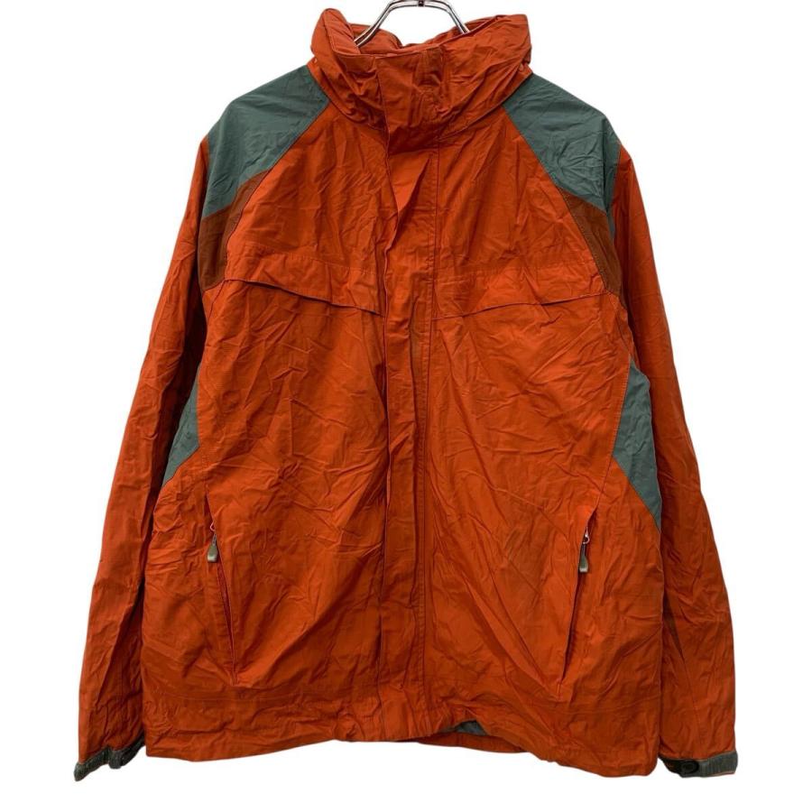 LANDS'END マウテンパーカー M オレンジ グレー ランズエンド ジップ